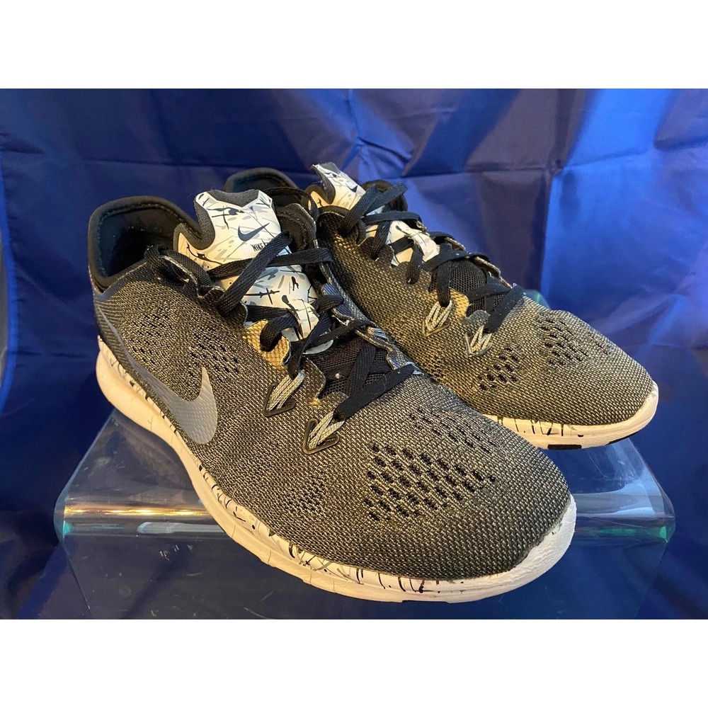 Nike Free TR Fit 5 Training Shoes Black White Splatter 704674-001